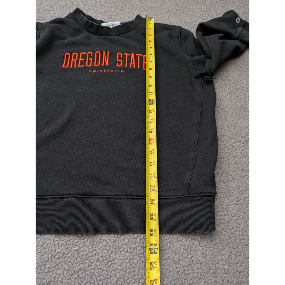 Champion Oregon State University Sweatshirt Black Orange Embroidered Large - Picture 7 of 8